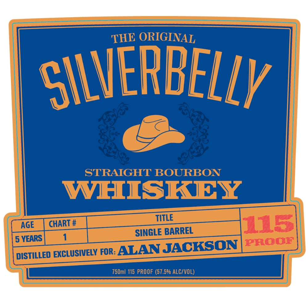 Silverbelly 5 Year Old Single Barrel Bourbon by Alan Jackson Bourbon Silverbelly Whiskey 