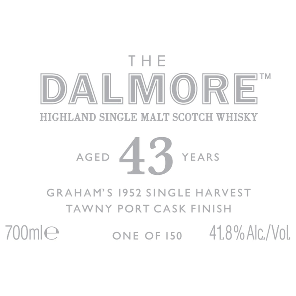 The Dalmore 43 Year Old Graham’s 1952 Single Harvest Tawny Port Cask Scotch The Dalmore 