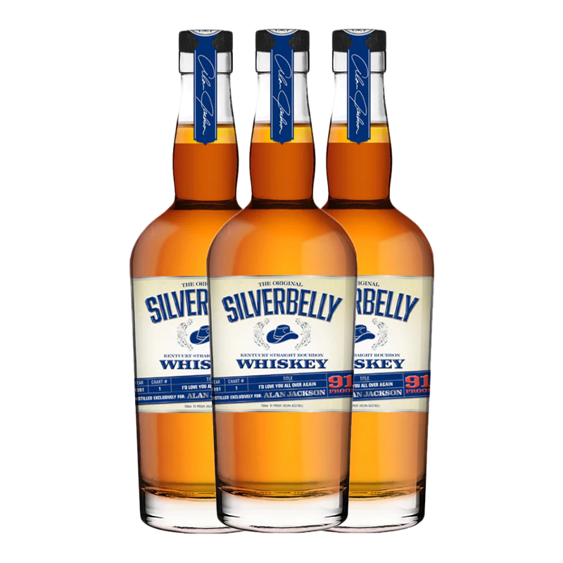 Silverbelly Kentucky Straight Bourbon Whiskey by Alan Jackson Kentucky Straight Bourbon Whiskey Silverbelly Whiskey 3 Pack 