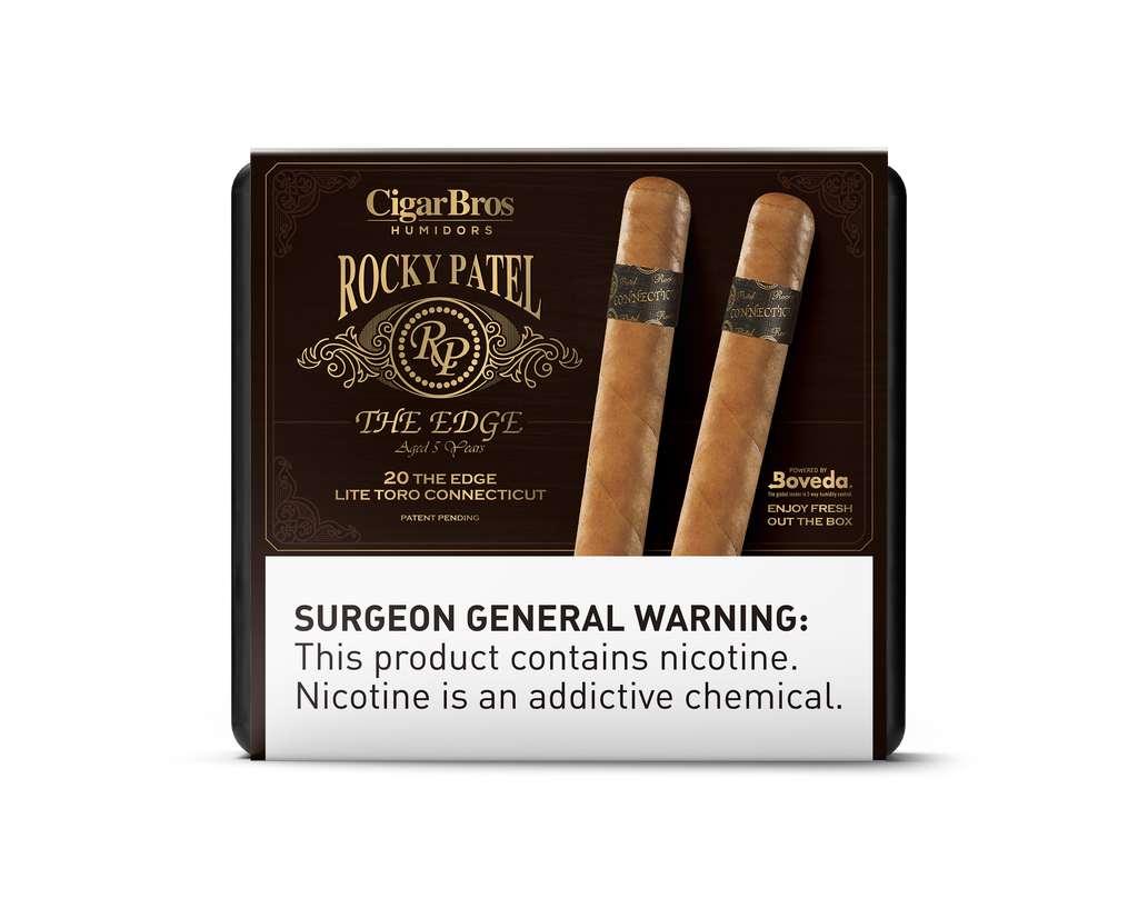 Rocky Patel Edge By CigarBros Cigars CigarBros 20ct Rocky The Edge Toro Connecticut + 9% Discount + FREE Humidor 