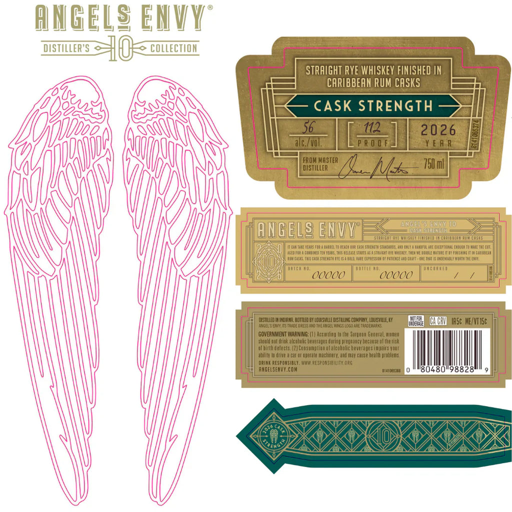 Angels Envy Cask Strength Rye Caribbean Rum Cask Finish 2026 Rye Whiskey Angel's Envy 