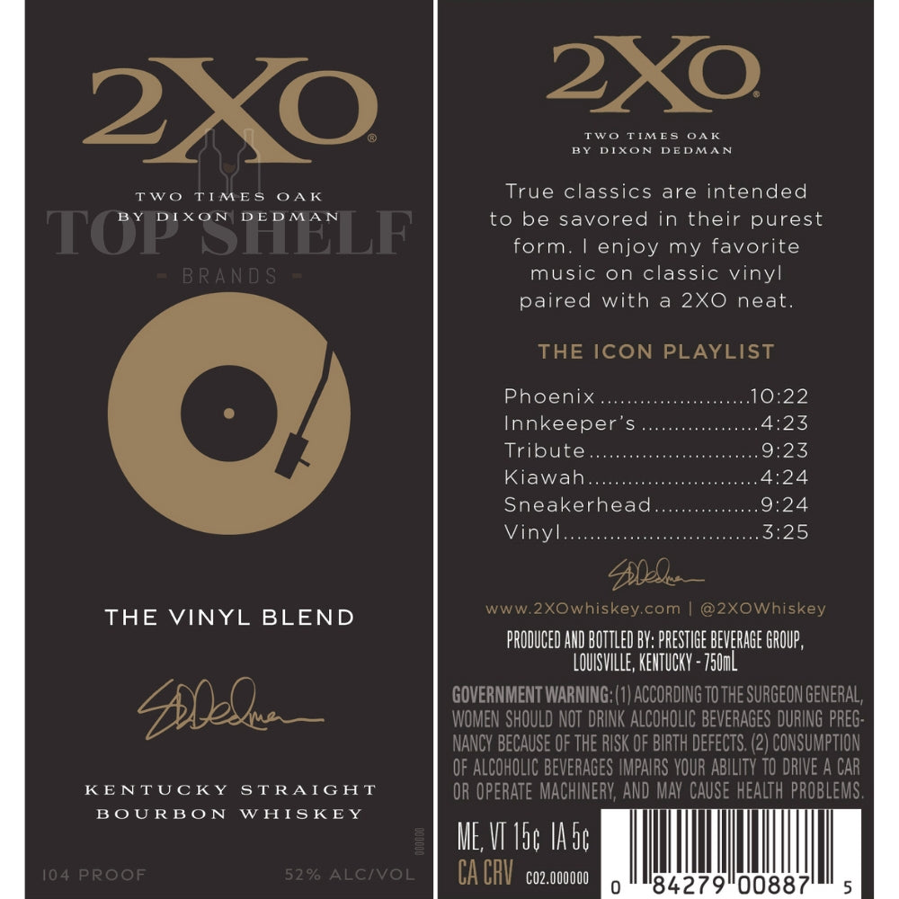 2XO The Vinyl Blend Kentucky Straight Bourbon Bourbon 2XO 