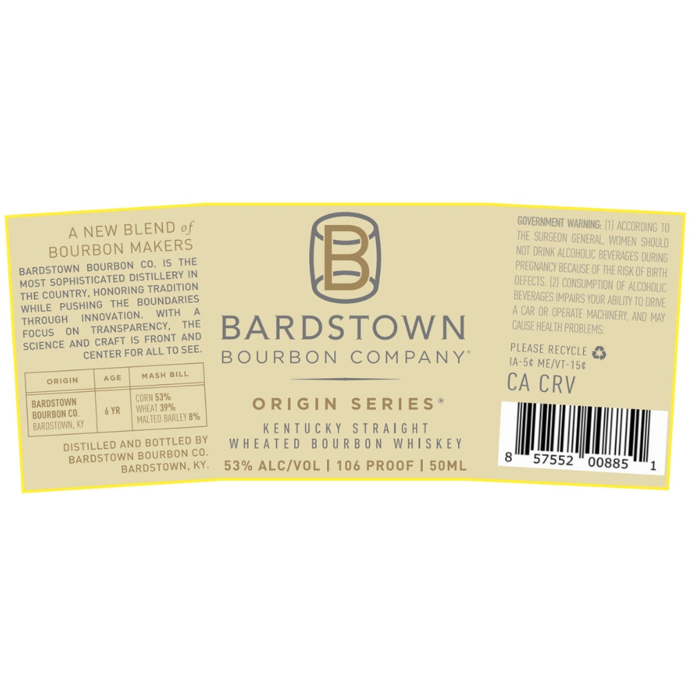 Bardstown Bourbon Origin Series Straight Wheated Bourbon Wheated Bourbon Bardstown Bourbon Company 