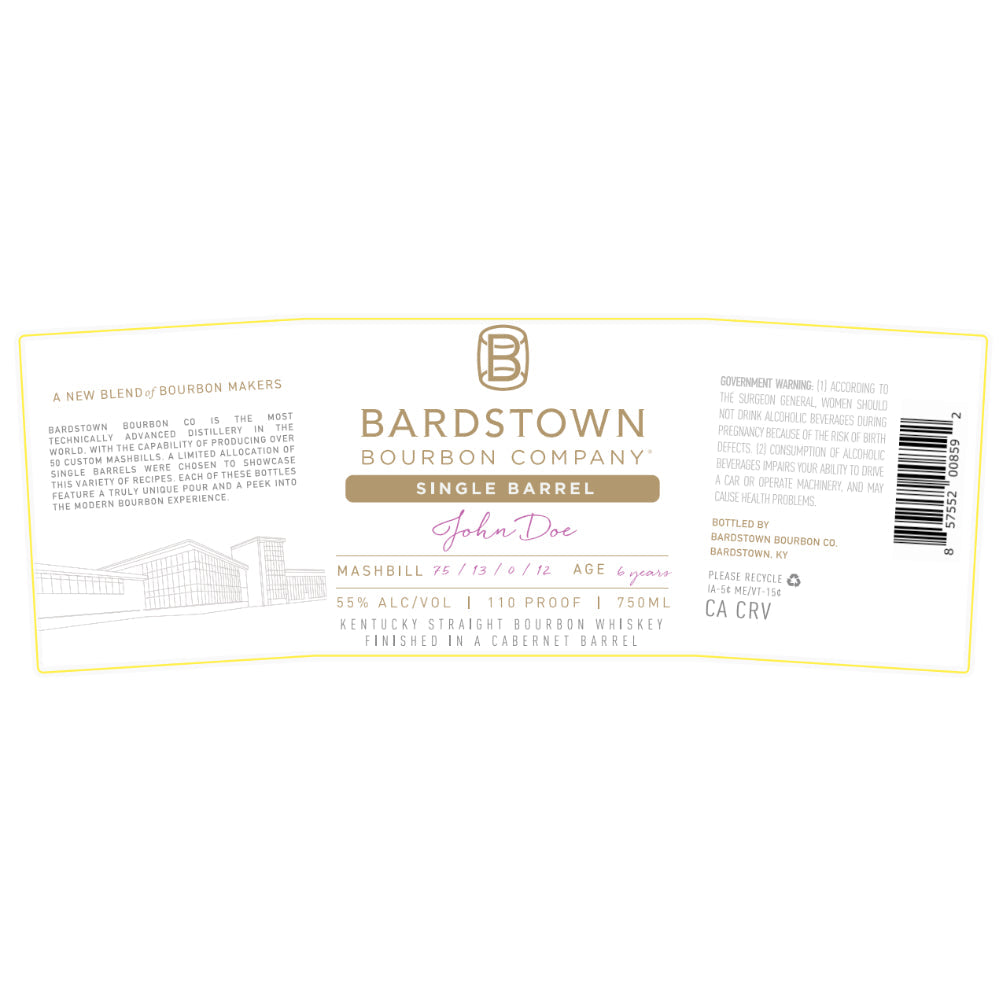 Bardstown Bourbon Single Barrel Bourbon Finished in a Cabernet Barrel