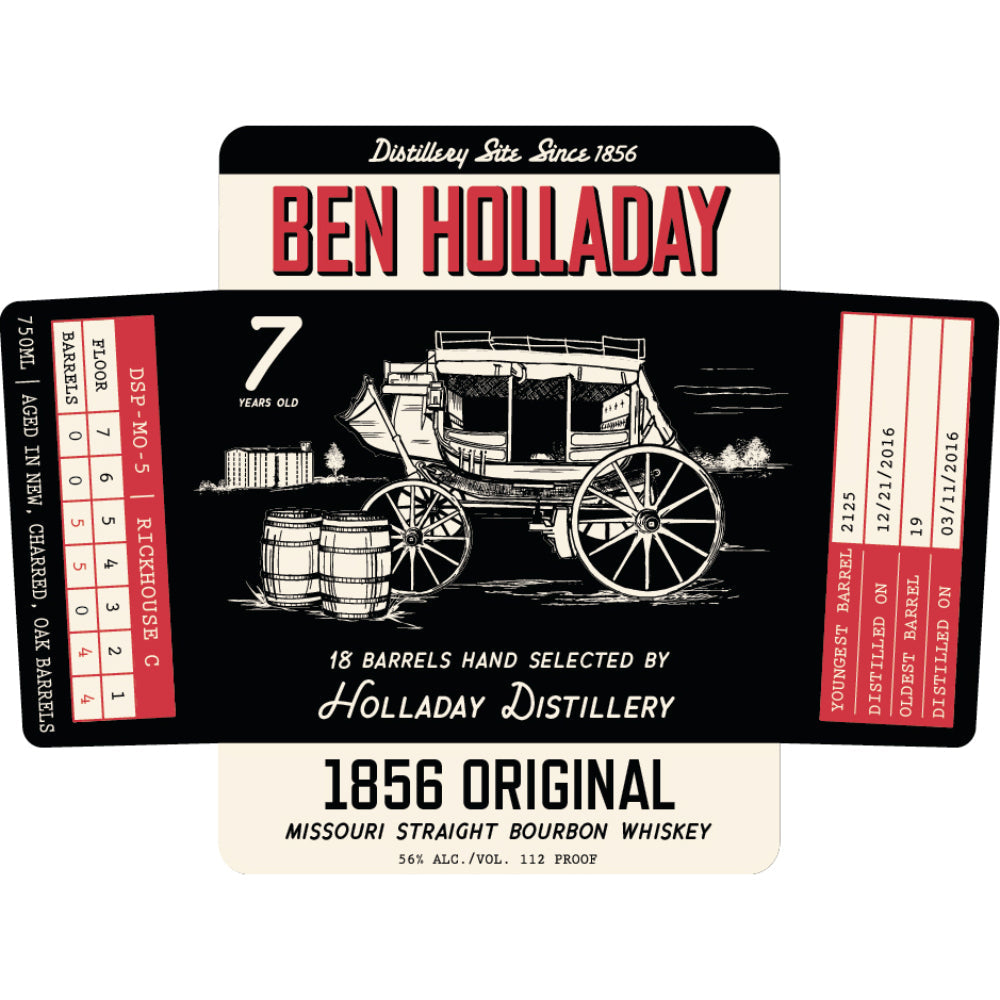 Ben Holladay 18 Barrels 1856 Original Straight Bourbon Bourbon Holladay Distillery 