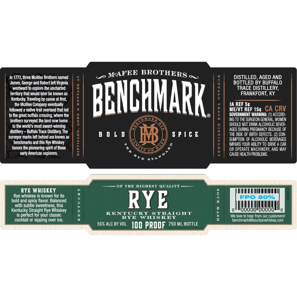 Benchmark Rye Whiskey Rye Whiskey Benchmark 