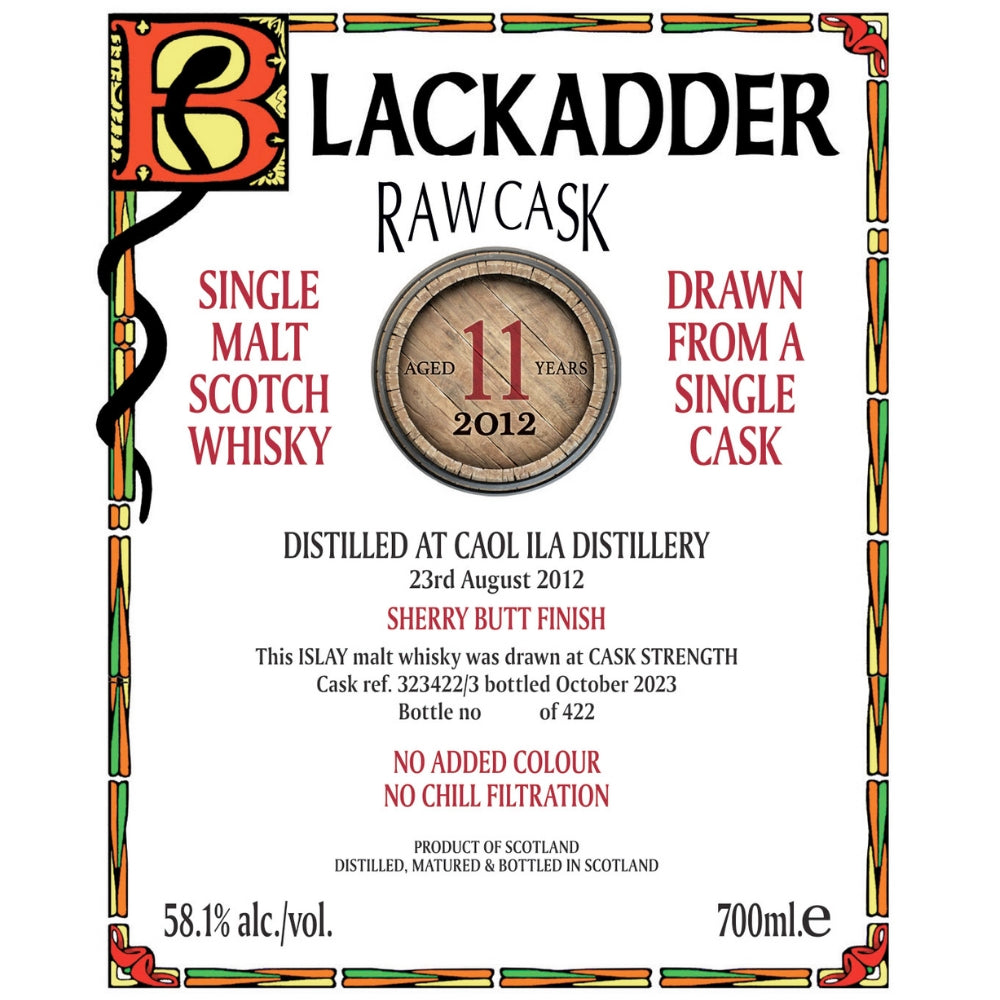 Blackadder Raw Cask Caol Ila 11 Year Old 2012