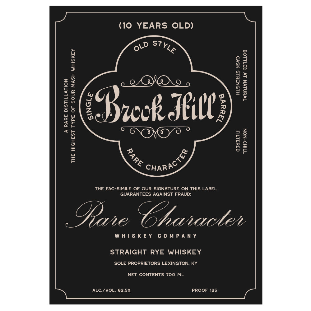 Brook Hill 10 Year Old Straight Rye Whiskey