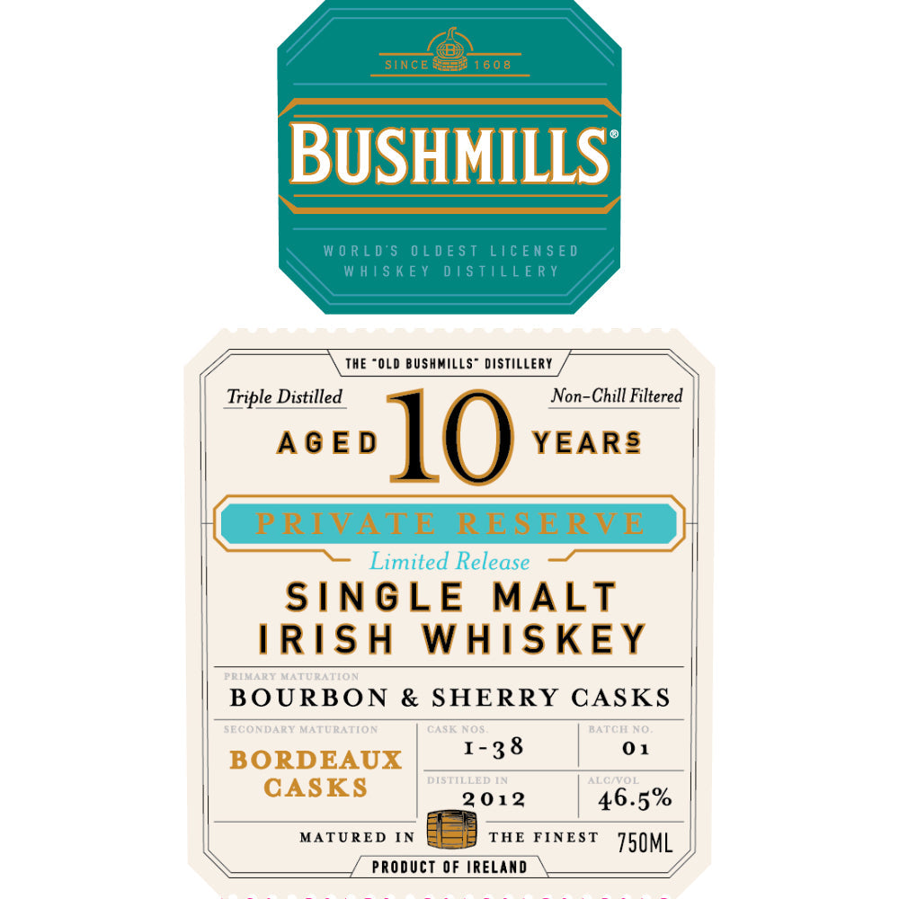 Bushmills 10 Year Old Private Reserve Bordeaux Cask Finished