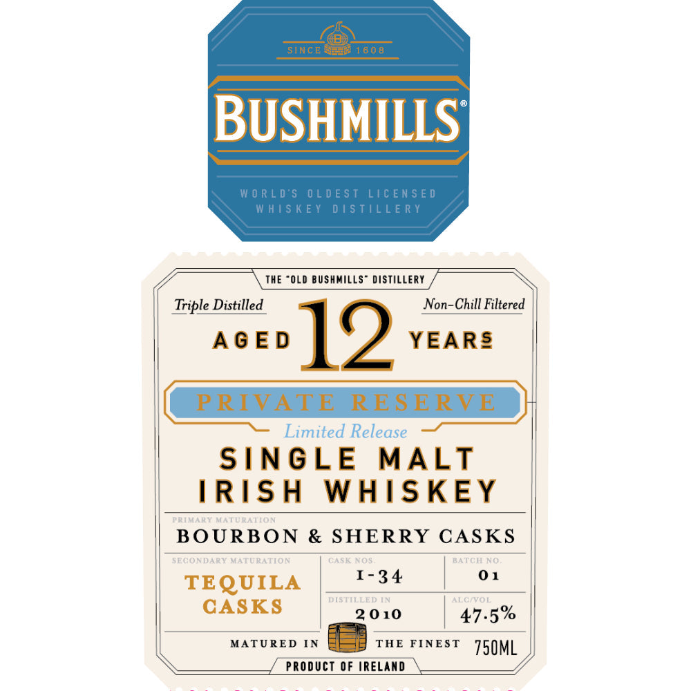 Bushmills 12 Year Old Private Reserve Tequila Cask Finished