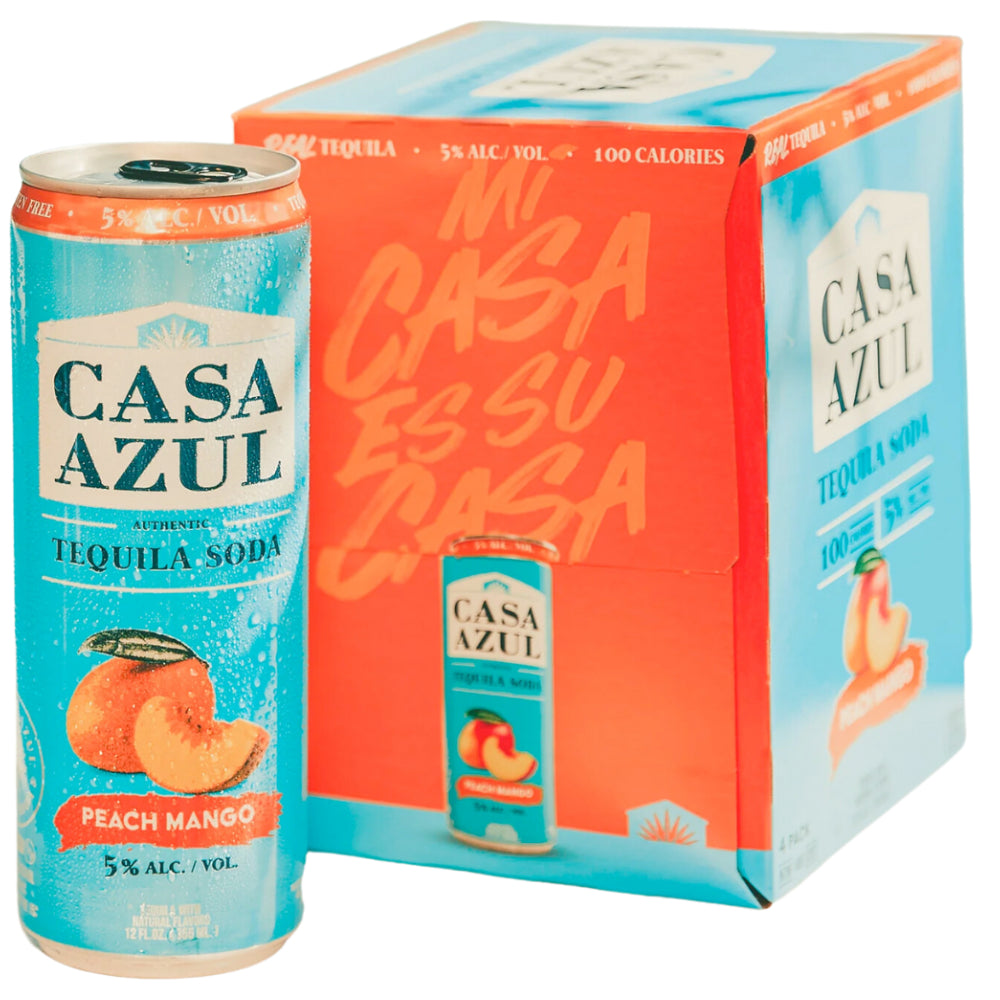 Casa Azul Peach Mango Tequila Soda 4PK Ready-To-Drink Cocktails Casa Azul Spirits 