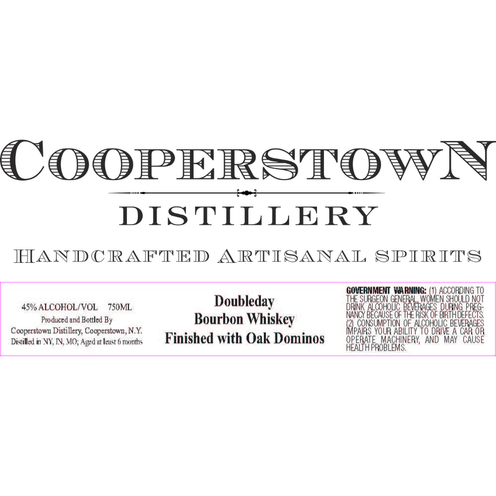 Cooperstown Doubleday Bourbon Finished with Oak Dominos