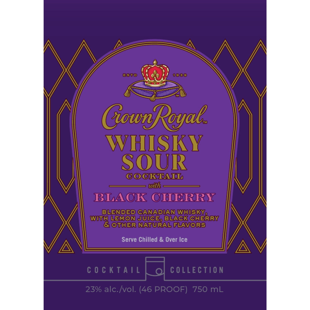 Crown Royal Black Cherry Whisky Sour Bottled Cocktail Cocktail Crown Royal 
