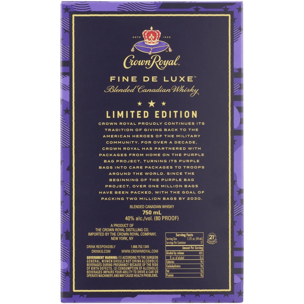 Crown Royal Limited Edition Purple Camo Bag Canadian Whisky Crown Royal 