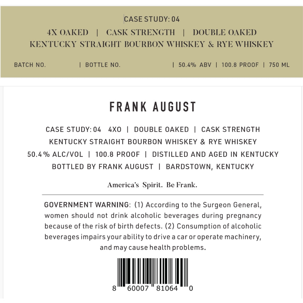 Frank August Case Study: 04 Bourbon Frank August 