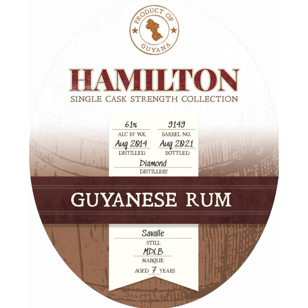 Hamilton Demerara #9149 by Diamond Distillery Guyana 2014 Rum Hamilton 