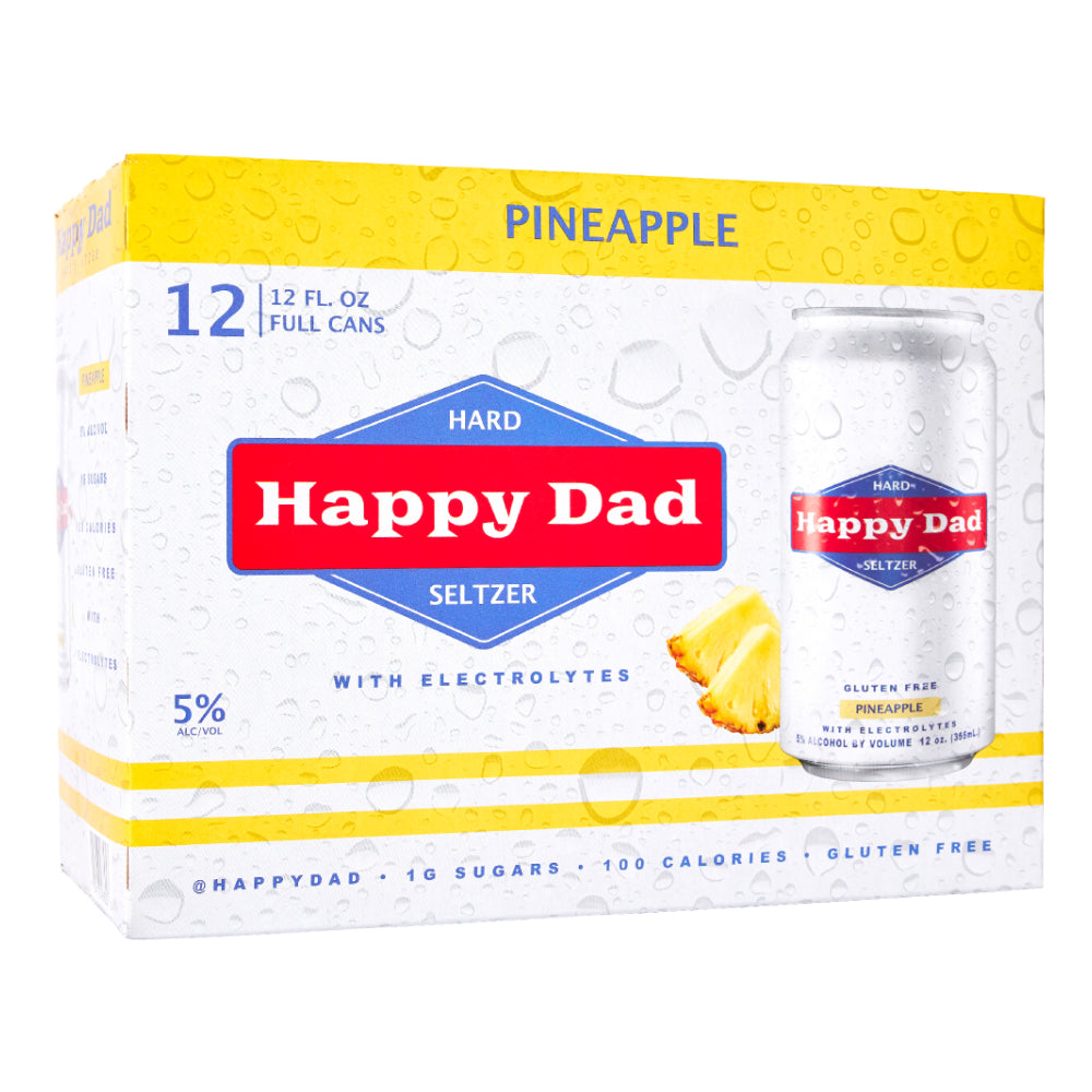 Happy Dad Hard Seltzer Pineapple 12pk Mission Trails Wine And Spirits 