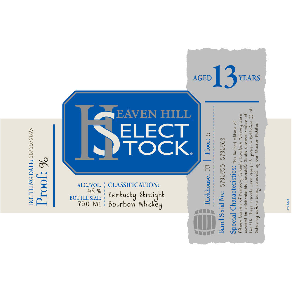Heaven Hill Select Stock 13 Year Old Kentucky Straight Bourbon