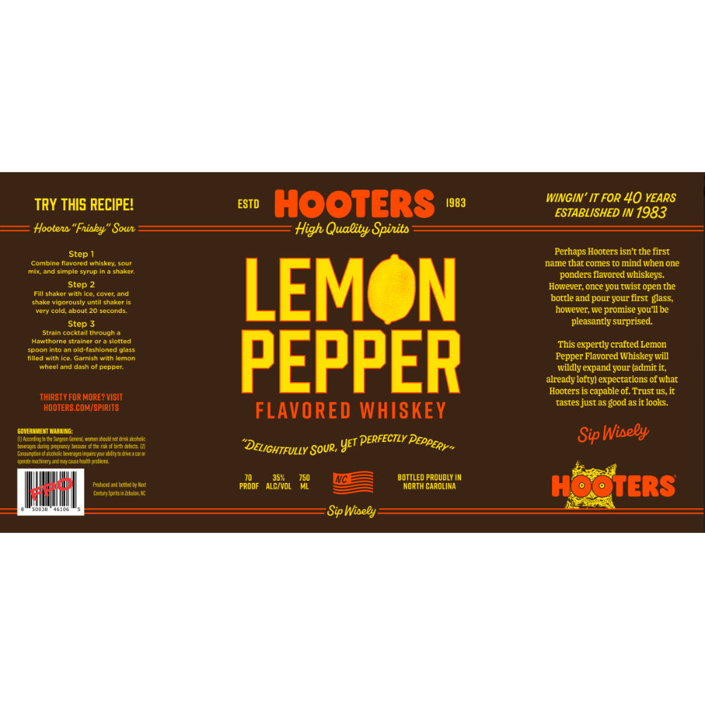 Hooters Lemon Pepper Flavored Whiskey