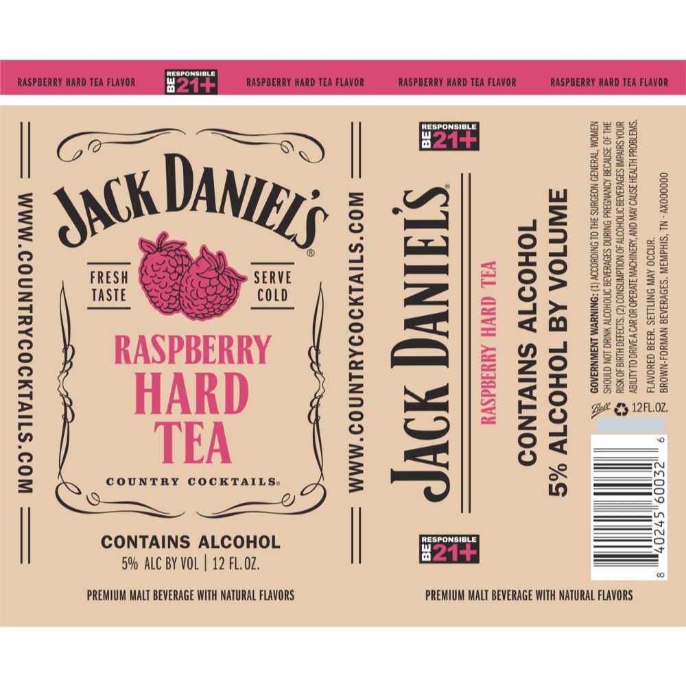 Jack Daniel’s Country Cocktails Raspberry Hard Tea Pre-mixed Cocktails Jack Daniel's 