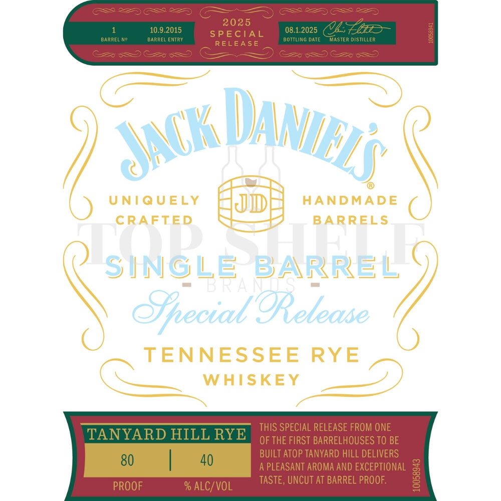 Jack Daniel’s Special Release 2025 Tanyard Hill Rye Tennessee Whiskey Jack Daniel's 