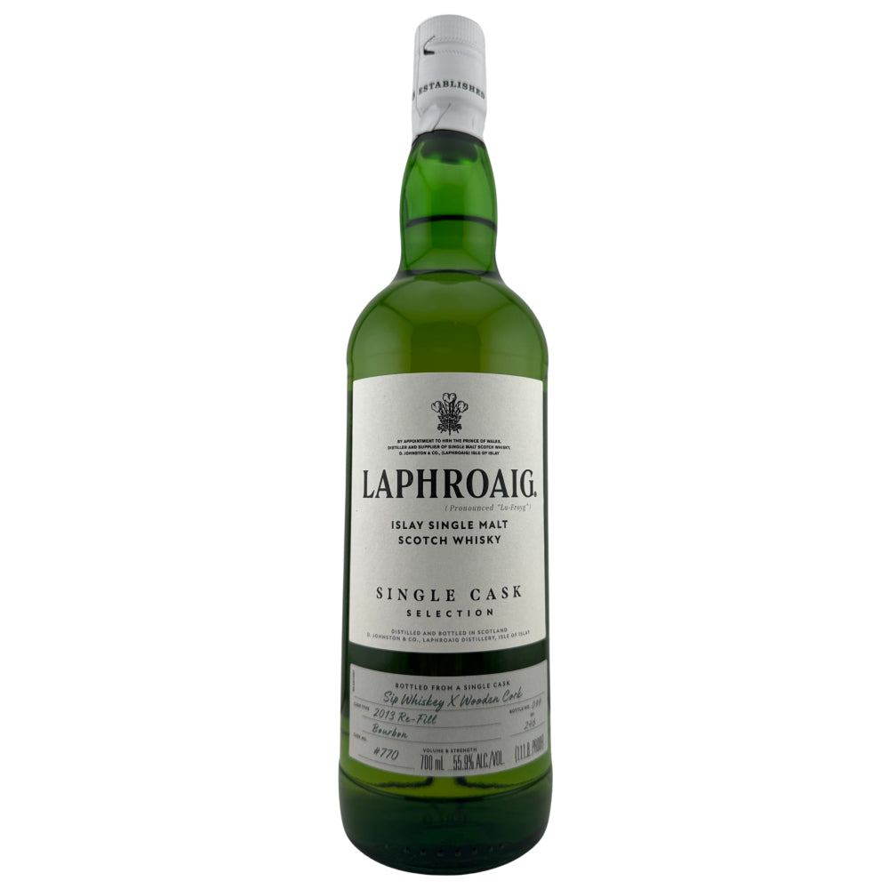 Laphroaig Single Cask Selection by Sip Whiskey X Wooden Cork Scotch Laphroaig 