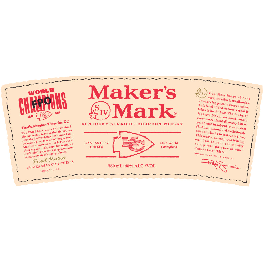 Maker’s Mark Kansas City Chiefs Straight Bourbon