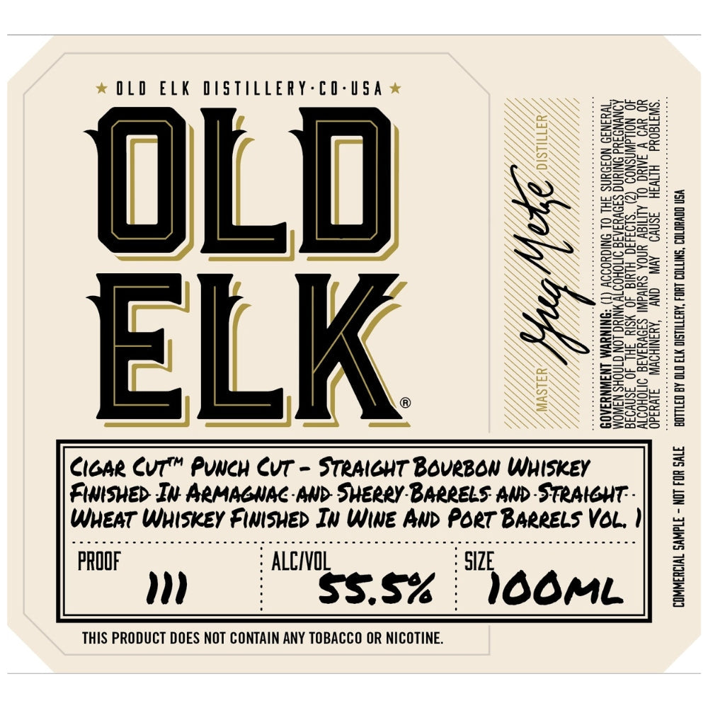 Old Elk Cigar Cut Punch Cut Vol. 1 200ml Bottle Bourbon Old Elk Bourbon 