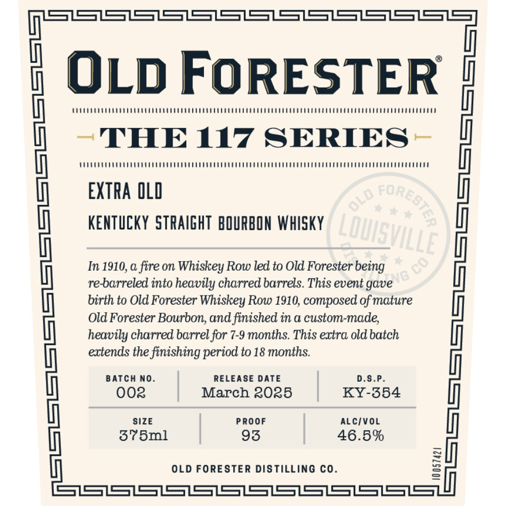 Old Forester The 117 Series Extra Old 2025 Release Bourbon Old Forester 