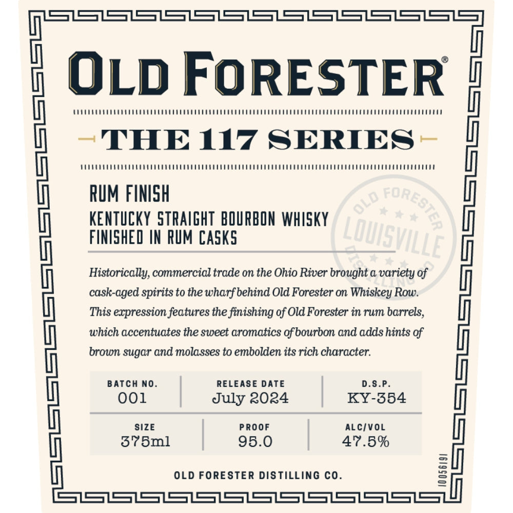 Old Forester The 117 Series Rum Finish 2024 Release Bourbon Old Forester 