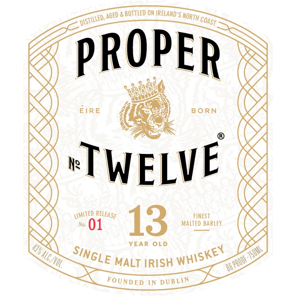 Proper No. Twelve 13 Year Old Madeira Cask Matured Irish whiskey Proper No. Twelve 