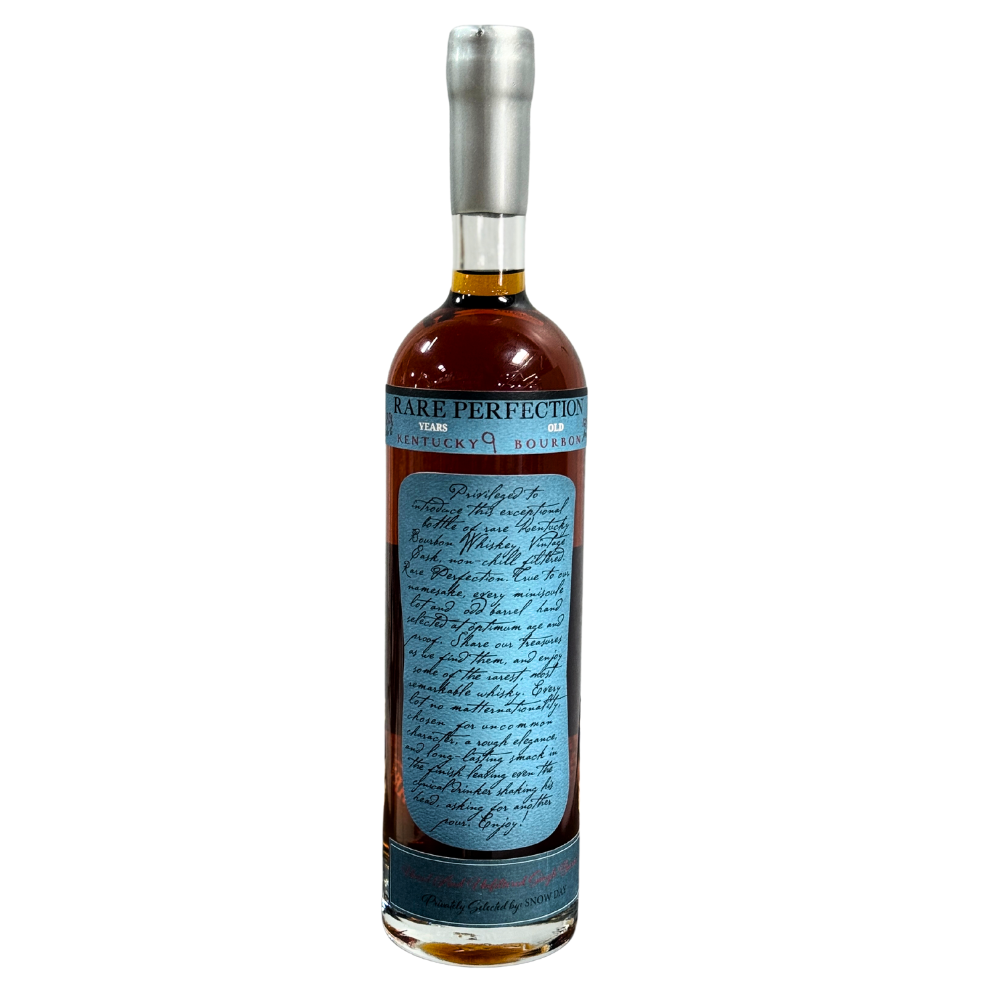Rare Perfection 9 Year Old Uncut and Unfiltered Single Barrel Bourbon Privately Selected by Snow Day 127.6 Proof Bourbon Rare Perfection 