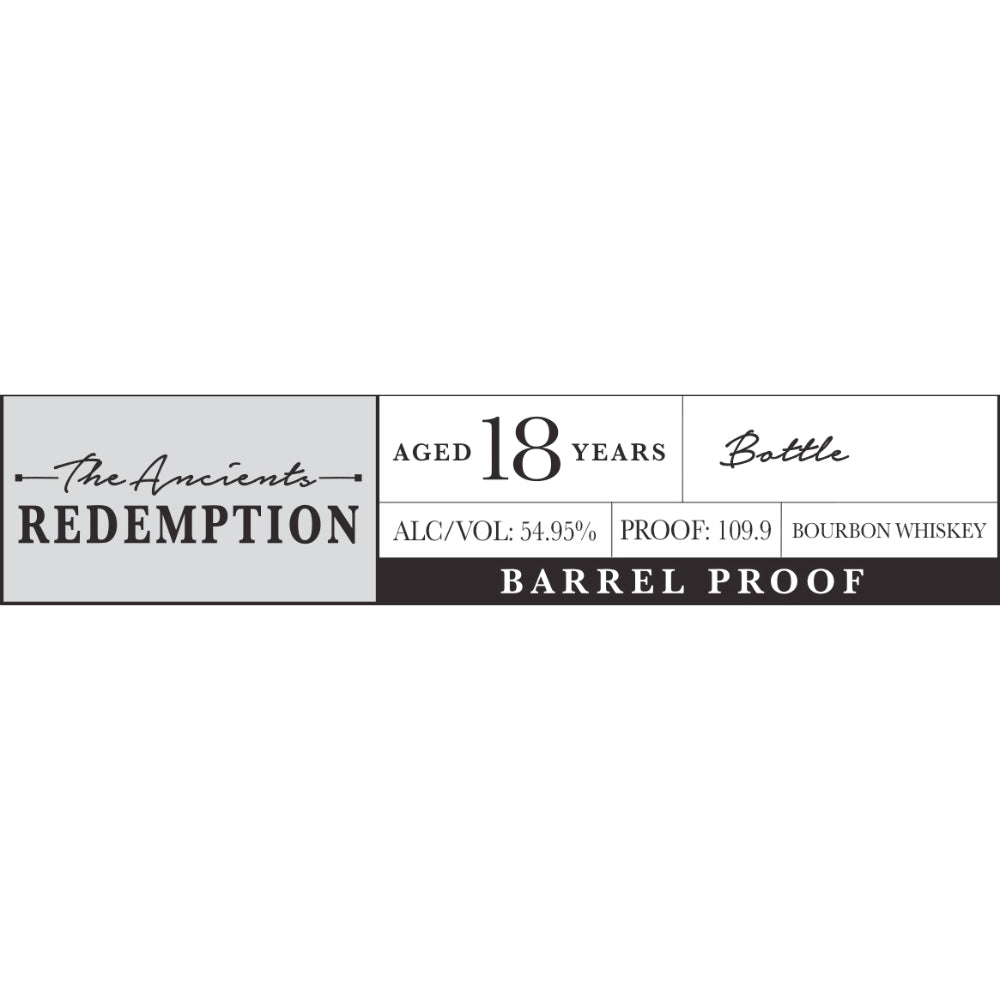 Redemption The Ancients 18 Year Old Bourbon Bourbon Redemption 