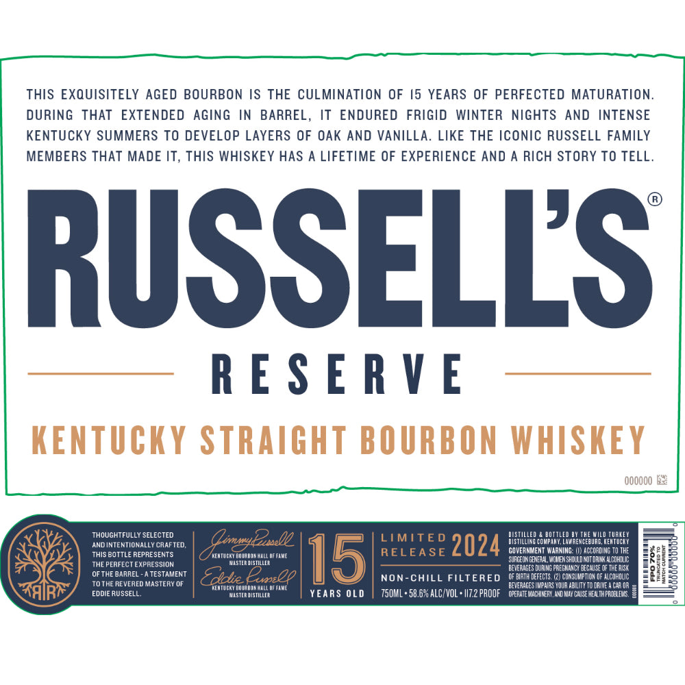 Russell’s Reserve 15 Year Old Bourbon 2024 Release