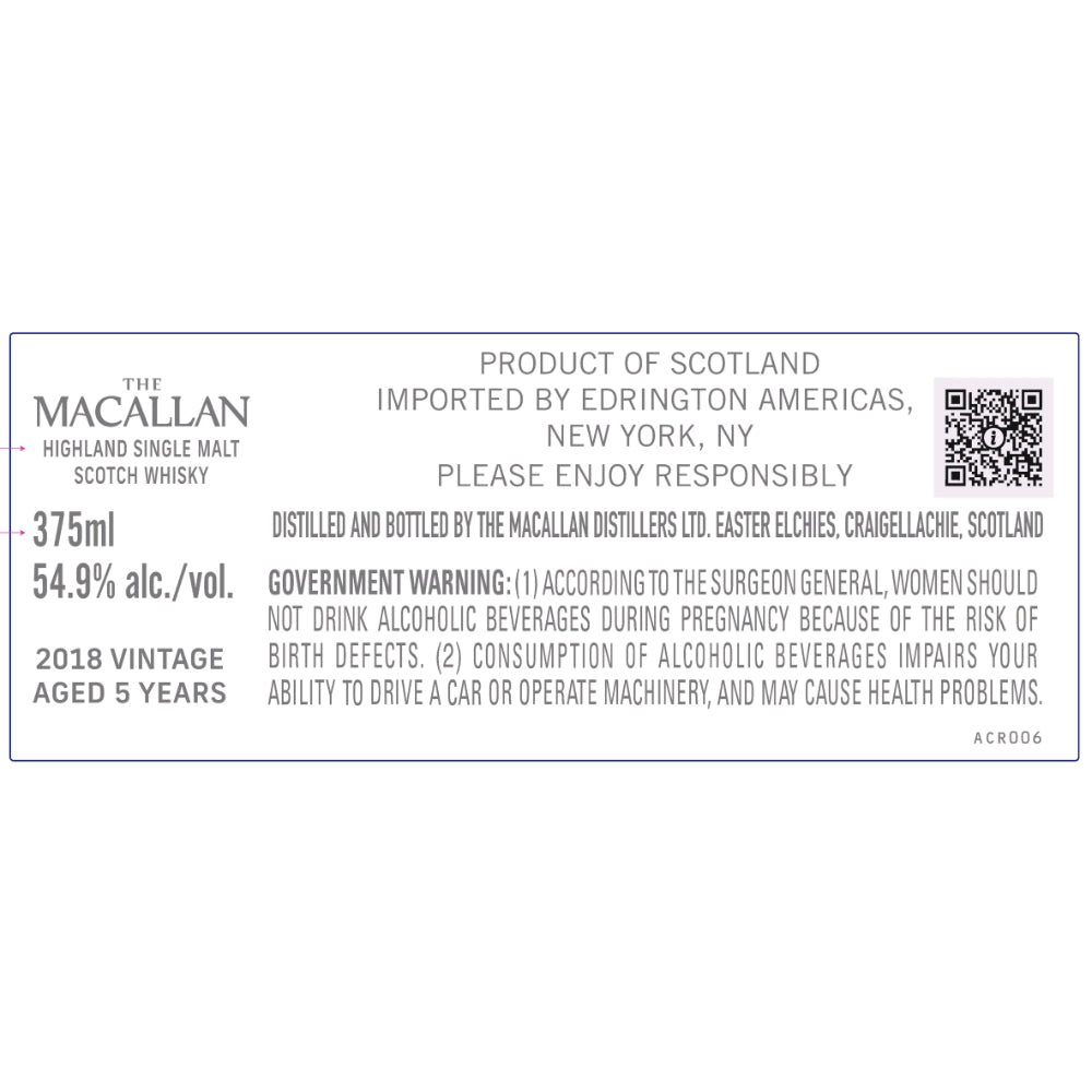 The Macallan 2018 Vintage 5 Year Old 375ml Scotch The Macallan 