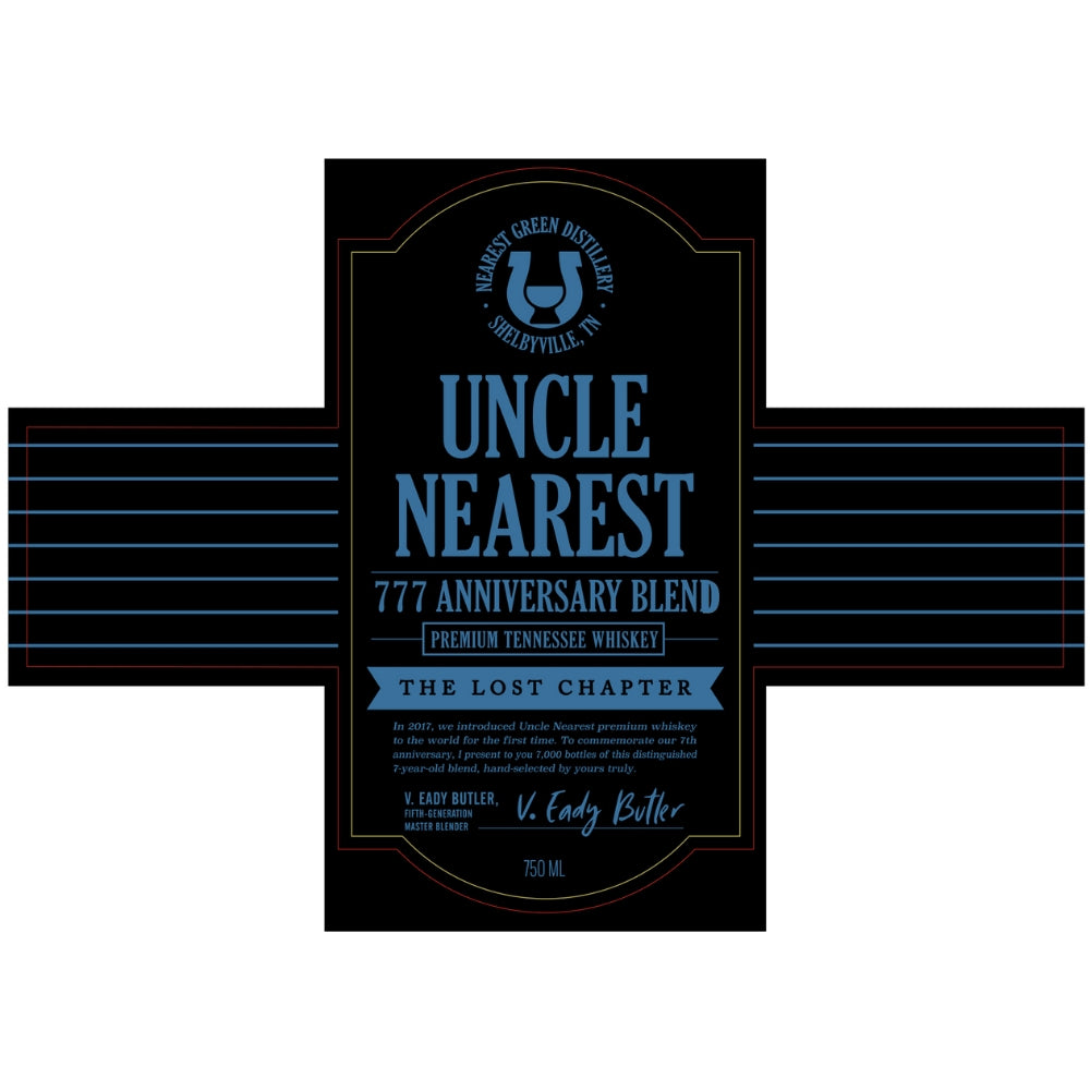 Uncle Nearest 777 Anniversary Blend The Lost Chapter Tennessee Whiskey Uncle Nearest 