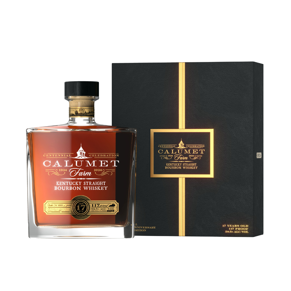 Calumet Farm 17 Year Old Bourbon Glass Decanter 100th Anniversary Release Bourbon Calumet Farm 