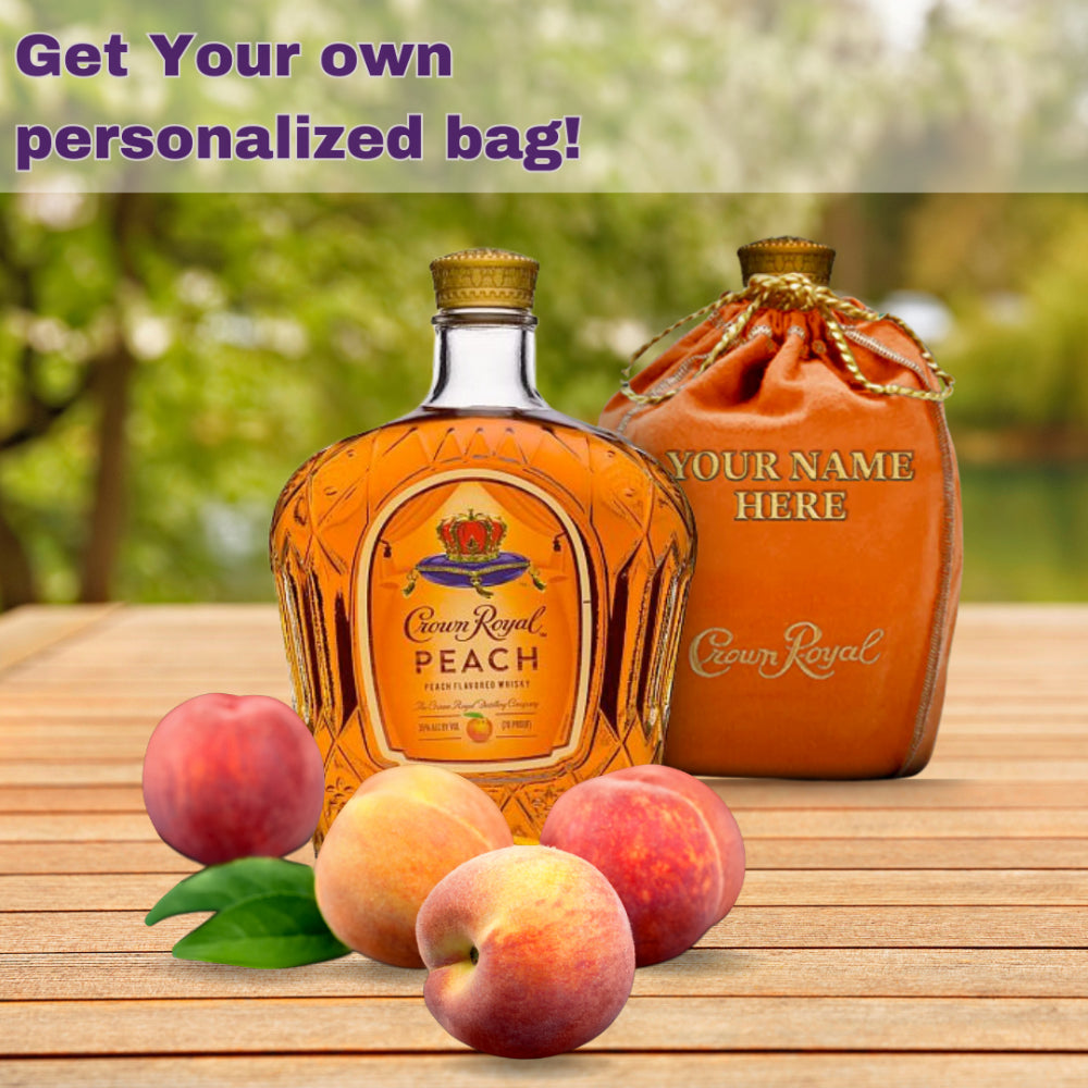 Crown Royal Peach Custom Embroidered Bag Canadian Whisky Crown Royal 