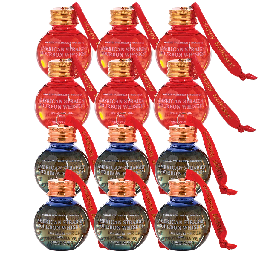 World Whiskey Society Holiday Ornaments Collection Gift Set 50ml X 12PK American Whiskey World Whiskey Society 