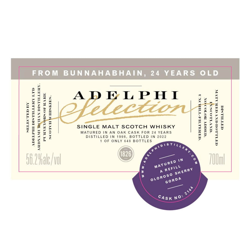 Adelphi Limited Bunnahabhain 1998 24 Year Old Rare Scotch Whiskey