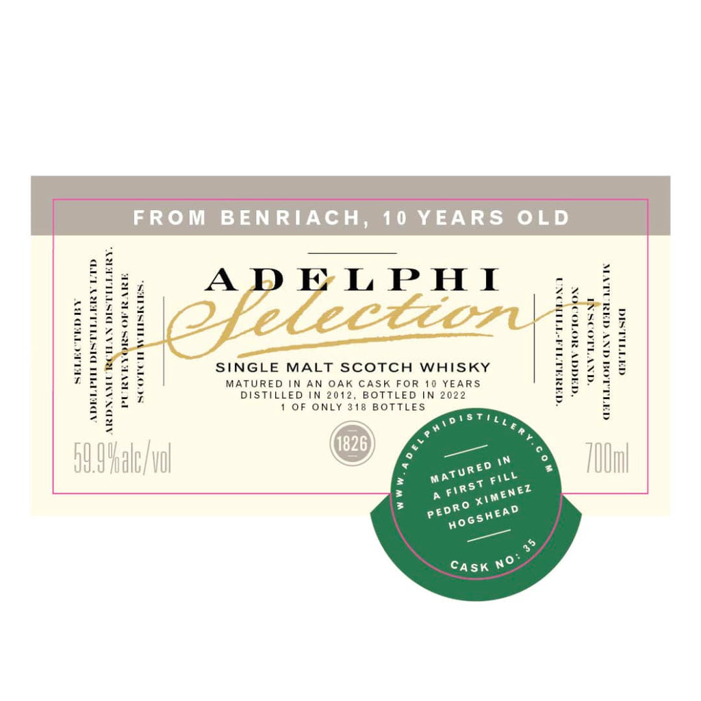Adelphi Selections Benriach 2012 10 Year Old Rare Scotch Whiskey Scotch Whisky Adelphi Selections 