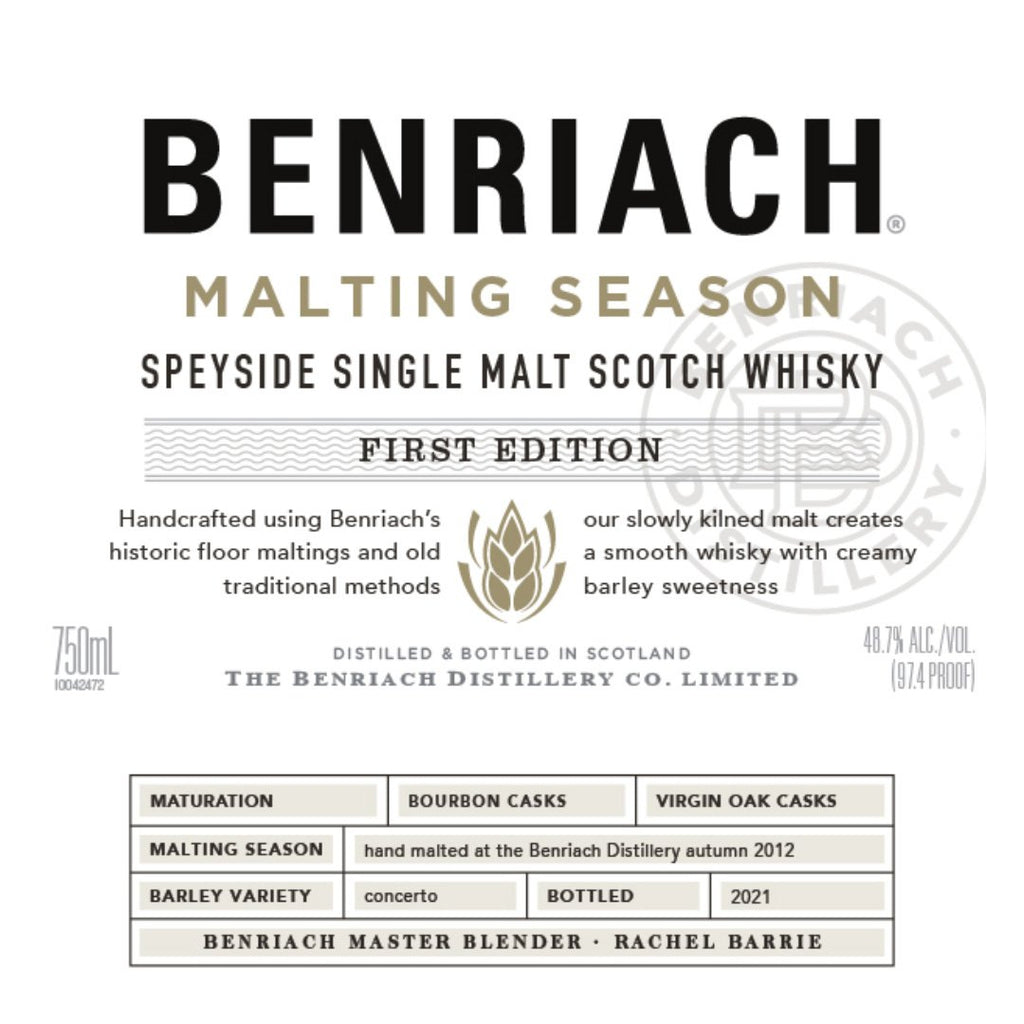Benriach Malting Season First Edition Single Malt Scotch Whiskey BenRiach 