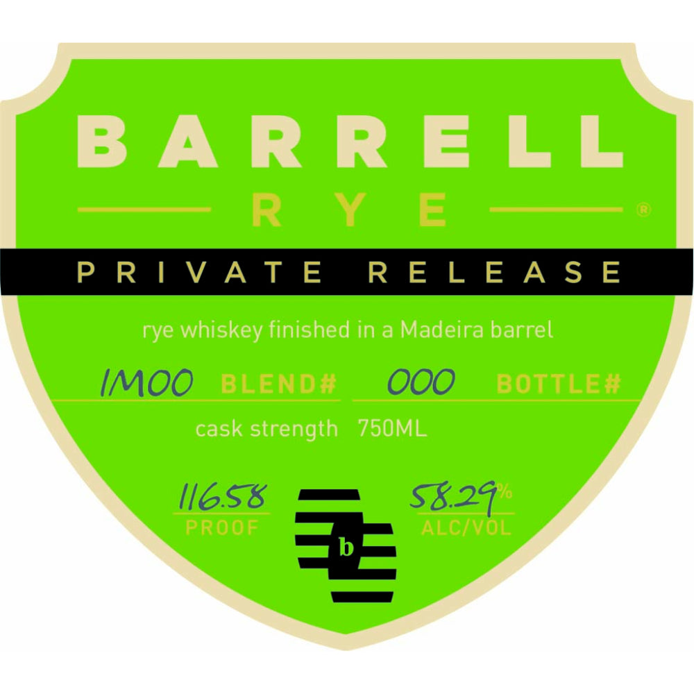 Barrell Rye Private Release Finished in a Madeira Barrel