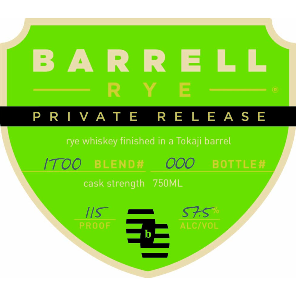 Barrell Rye Private Release Finished in a Tokaji Barrel