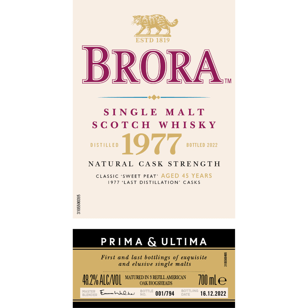 Brora 1977 Prima & Ultima Single Malt Scotch 45 Year Old Scotch Prima & Ultima Collection 