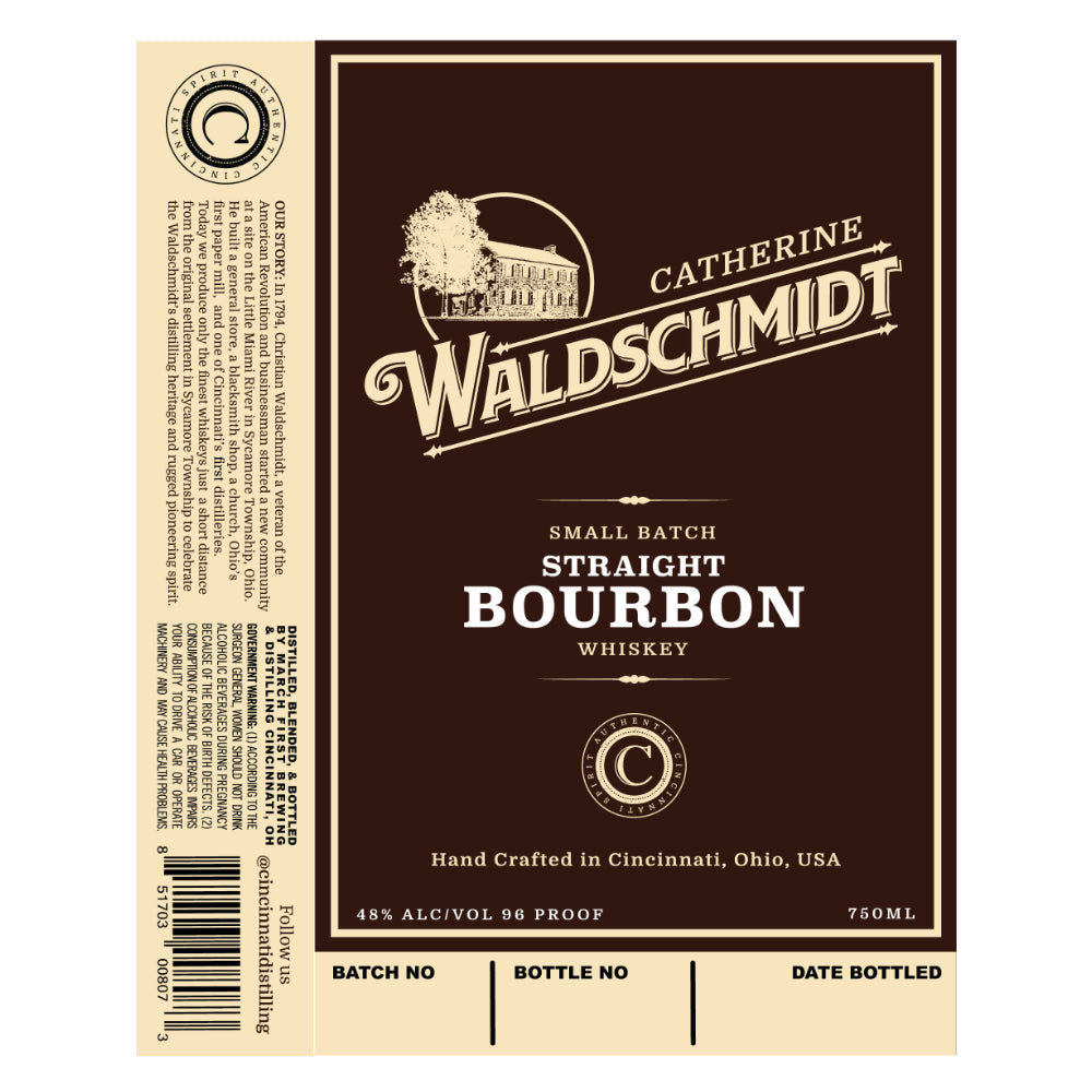 Catherine Waldschmidt Small Batch Straight Bourbon Bourbon Cincinnati Distilling 