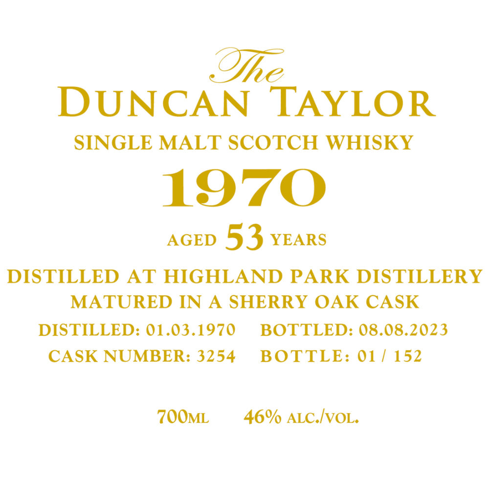Duncan Taylor 1970 Highland Park 53 Year Old