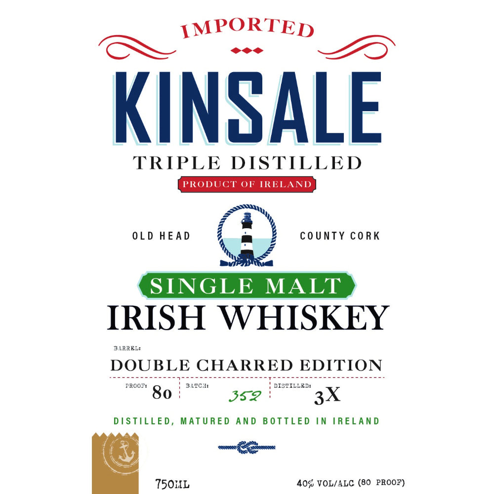 Kinsale Single Malt Irish Whiskey Double Charred Edition