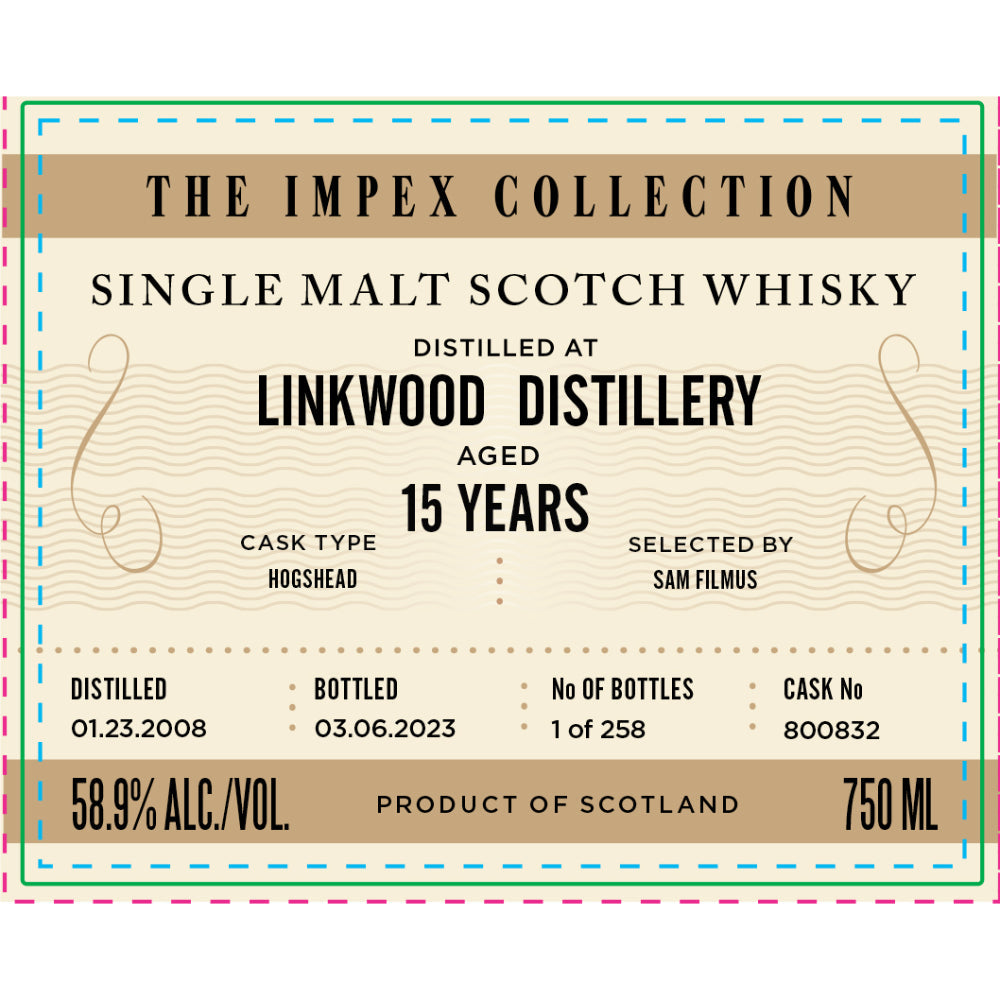 The ImpEx Collection Linkwood Distillery 15 Year Old 2008 Scotch The ImpEx Collection 