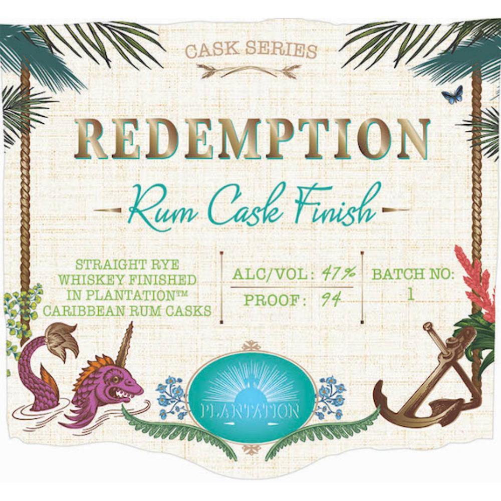 Redemption Rum Cask Finish Rye Whiskey Redemption 